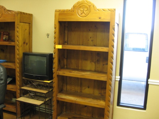 Texas Star Carved Book Case