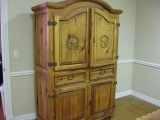 Texas Star Carved Media Cabinet