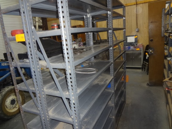 4 Sections Gray Metal Shelving