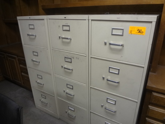 4 4-Drawer Vertical Filing Cabinets