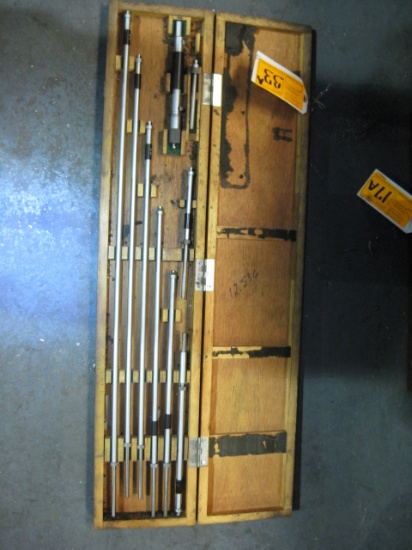 Mitutoyo Micrometer Large Set head Wooden case