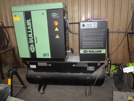 2021 Sullair Model ST0709AC Rotary Screw Air Compressor and Air Dryer