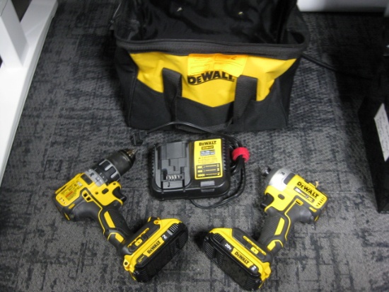 DeWalt 20v Cordless Drill and impact with (2) Batteries and Charger