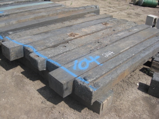 8' Wood Center Heavy Rubber Laminated Rail Road Ties