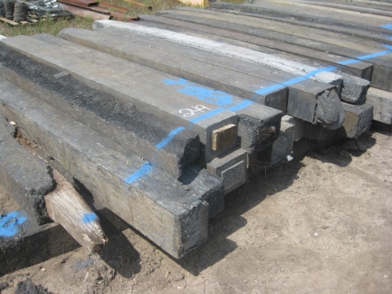 8' Wood Center Heavy Rubber Laminated Rail Road Ties
