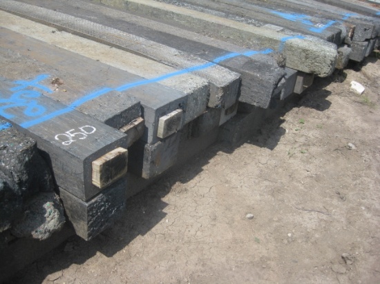 8' Wood Center Heavy Rubber Laminated Rail Road Ties