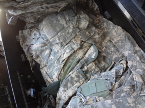 Plastic Tote with Army items