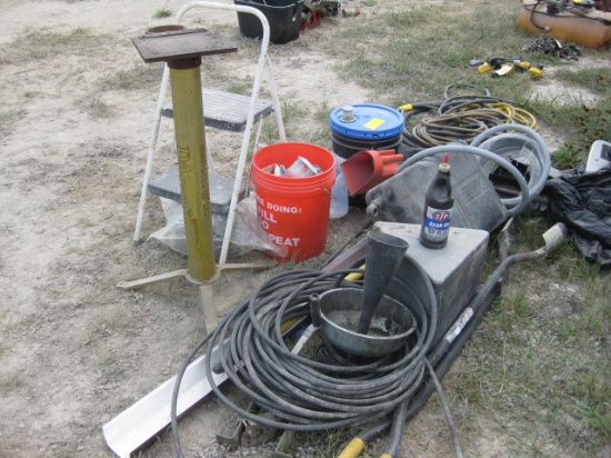 Post Hole digger, Stand, Water tank and misc