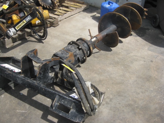 Hyd. Post Hole Skid Steer Attachment with Rock bit