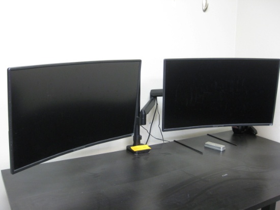 Sceptre 27" Curved LCD Monitors and Desk Clamp Stand 2x$