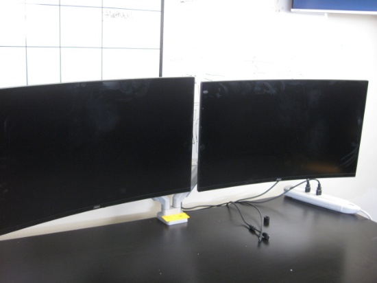 AOC 32" Curved Monitors and Desk Clamp stand 2x$