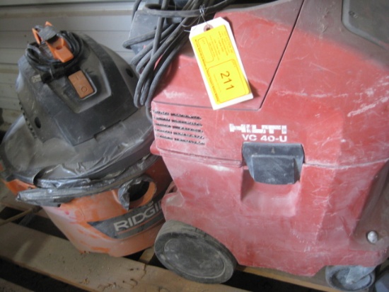 Hilti Model VC40-U and Ridgid Vacs