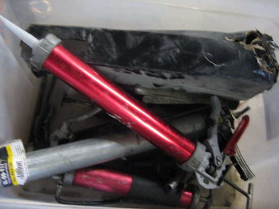 Tote Used and new Caulking Guns