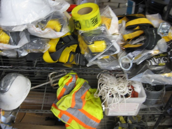 Large Lot Safety belts reflectors pulleys and Wire Shelf