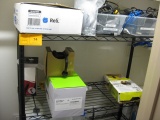 Wire Shelving Unit and Cleaning Supplies
