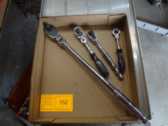 (4) Snap-on 1/2" to 1/4" Drive Ratchets Swivel Head