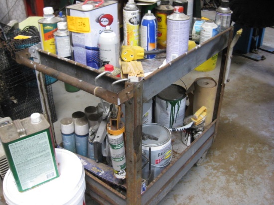 Metal Cart and Contents