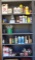 Shelf and Contents Approx. 45 misc fluids 6 shelves