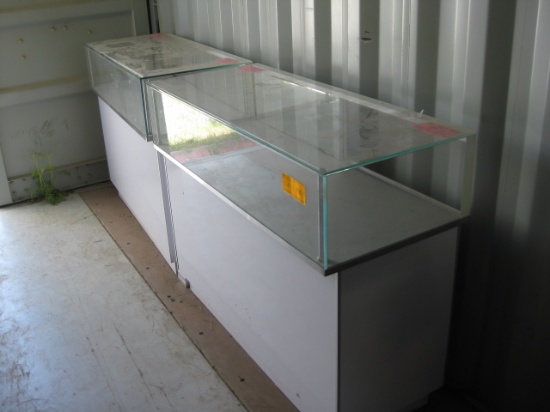 Glass Show Cases with Bottom Cabinets and Lights