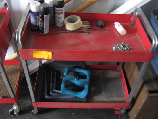 Red 4-Wheel Tool Cart