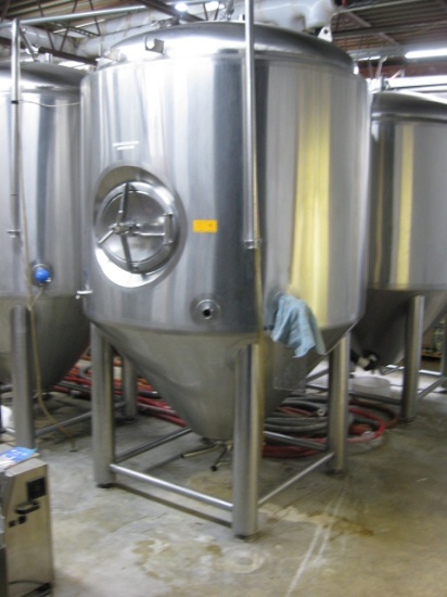 620 Gallon 20 BBL Fermentation Vessel Cone Bottom Stainless Steel Jacketed