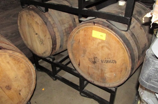 2 Wine Barrels and Stand