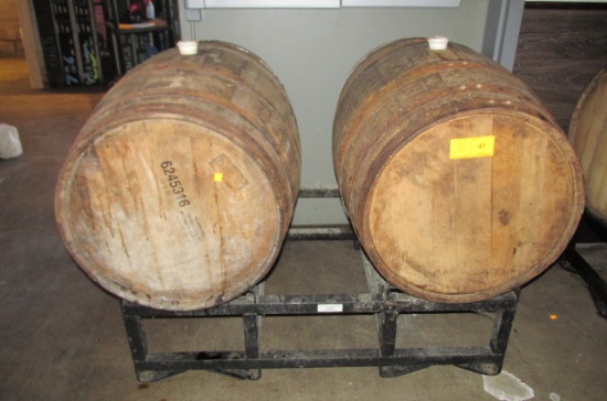 2 Wine Barrels and Stand