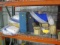 Misc parts bin,s bags, Floding work bench and blower