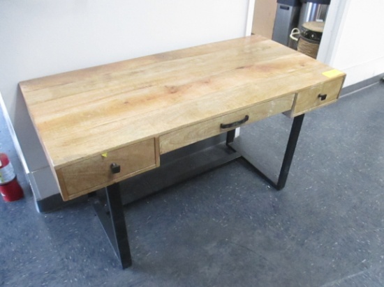 Metal Frame Wood Top Desk