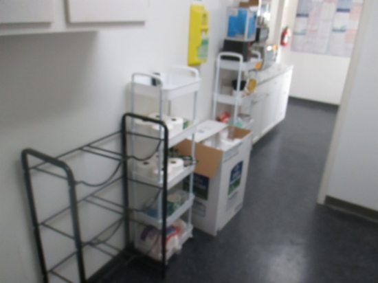 Foam Cups Trash Bags TP and Water Bottle Shelf