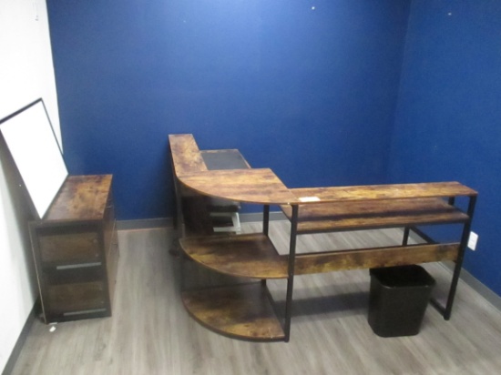 L-Shape Desk with 2 drawer Lat file