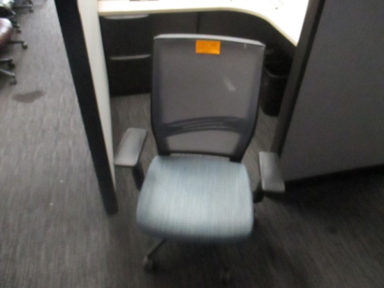 Mesh Back Blue Seat Task Chair