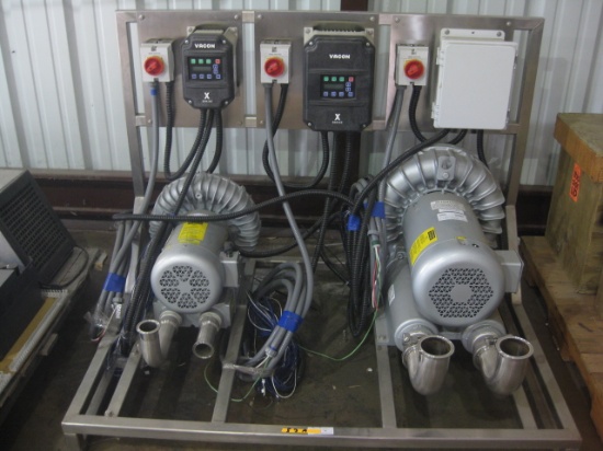 Custom 2" and 3" Blowers wit Vacon Model X4C40075C and X4C40020C Controls Skid Mounted