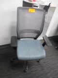 Mesh Back Blue Seat Task Chair