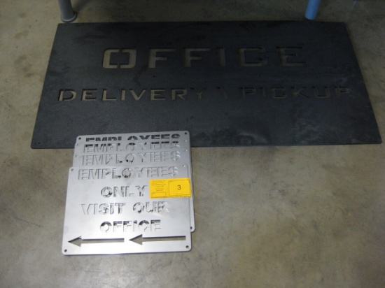 Stainless Steel Employees Parking Signs and Poly Office Sign