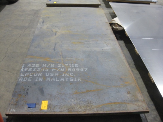 Steel Plate, 48" x  108 1/2" , 1.25"thick, HT#317116