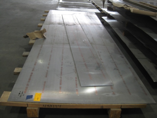 Aluminum sheet, 44 3/4" x 144 3/4" , .25 thickness