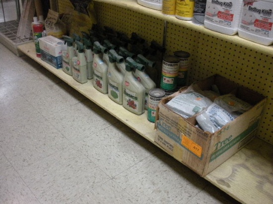 Weed killers and fertilizer sprays, weed preventers, Tree food stakes