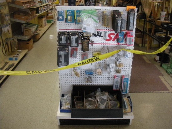 Door hinges, latches, stop springs, sash locks, etc