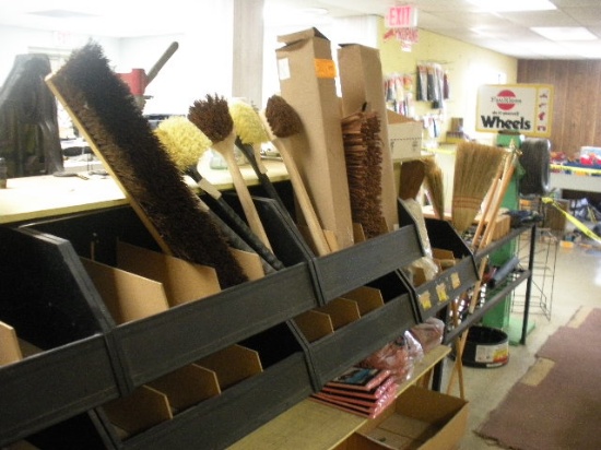 Brooms, long-handle brushes, mop heads, broom handles, sweeper heads, shop rags
