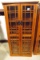 Wooden CD Case Shelving Unit w/Glass & Wood Doors, 7 Shelves