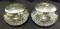Vanity Jars w/engraved Sterling Silver lids (2)