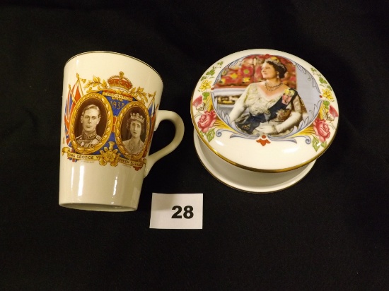 Queen Elizabeth Trinket Jar & Commemorative Cup