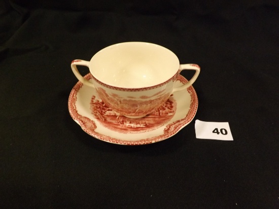 Flat Bouillon Cup & Saucer Set by Johnson Bros