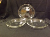 3 Clear Glass Pie Plates