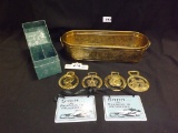 Brass Planter, Brass British Medallions, Reading signs