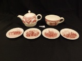 Mini Tea Pot & Cup and 4 Coasters by Johnson Bros