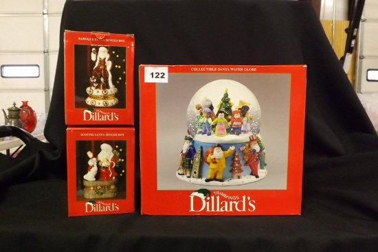 Dillard's Trimmings Santa Décor in Box (3)