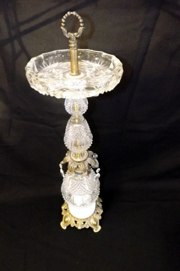 Vintage Glass Ashtray Stand