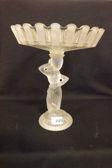 Fostoria Pedestal Bowl, Frosted Glass